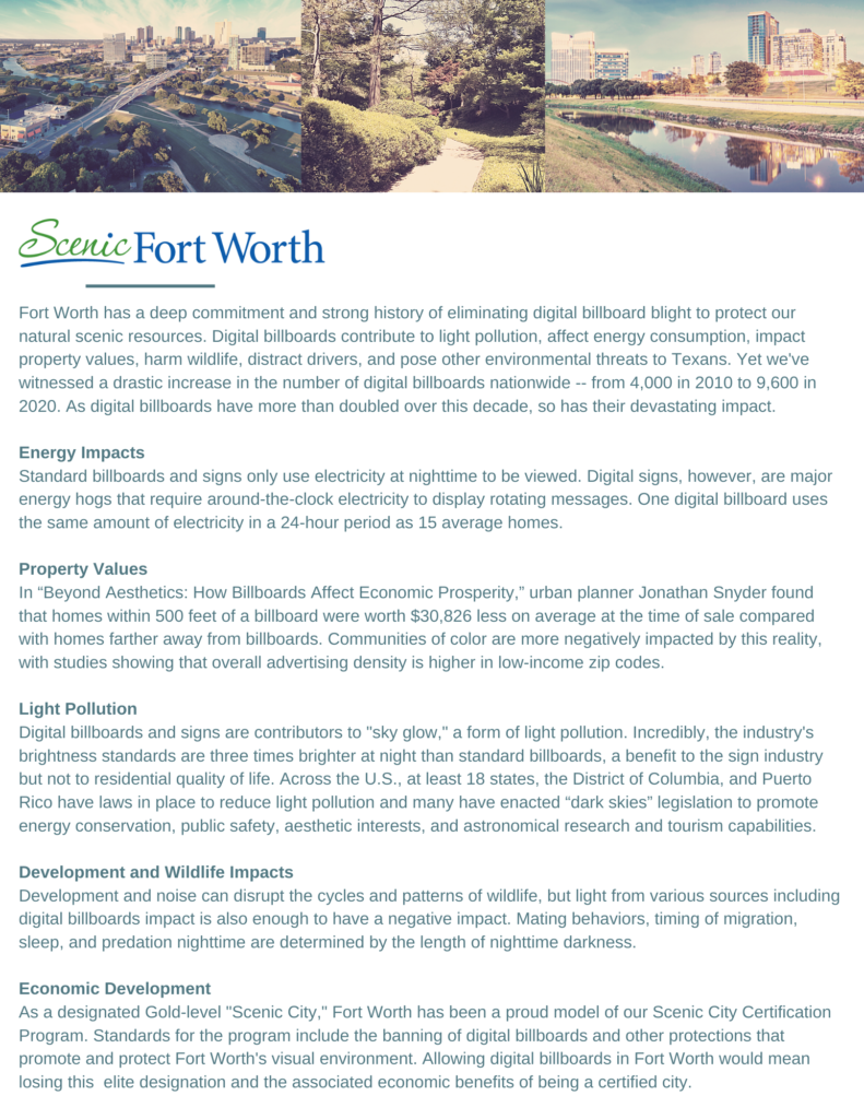 Protect Scenic Views in Fort Worth